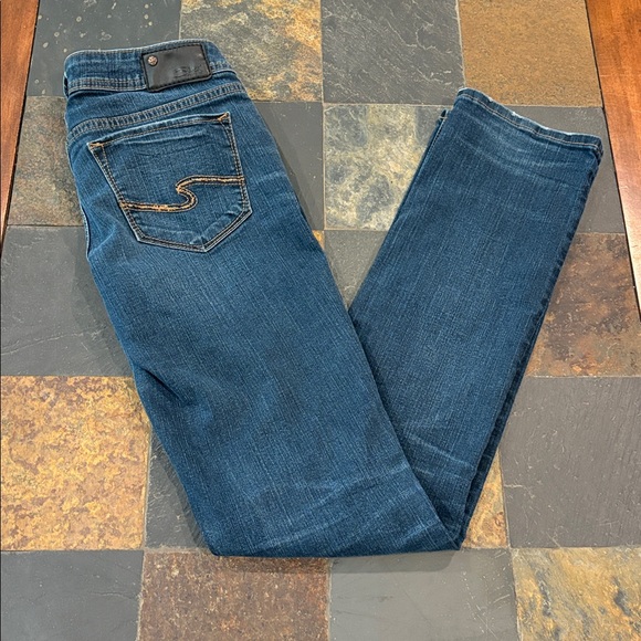 Silver Ako Mid Straight Medium Wash Jeans Size 26x32 - Picture 1 of 8